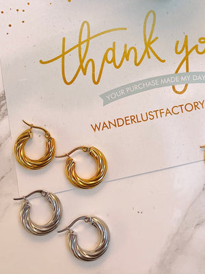 Orecchini Curly hoops - Wanderlust Factory® ☽ Mobile Fashion Boutique 