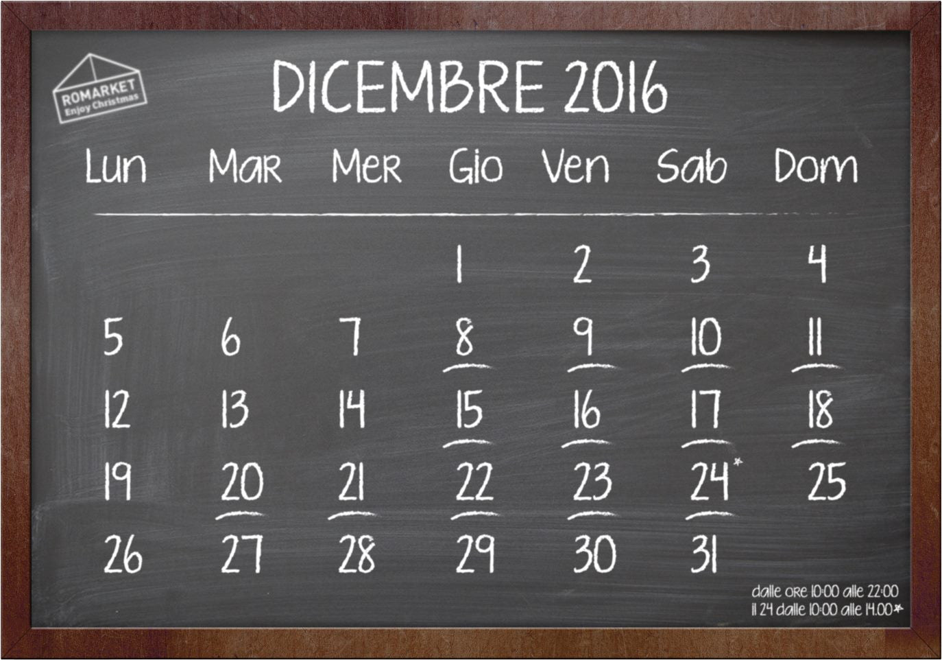 CALENDARIO EVENTI E APPUNTAMENTI DICEMBRE 2016