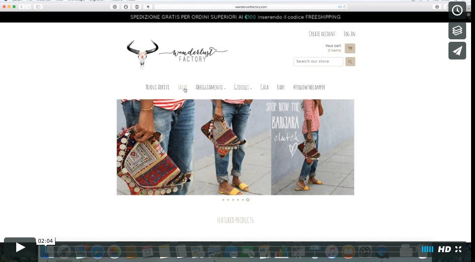 Video-Guida: Come fare un ordine su wanderlustfactory.com ?