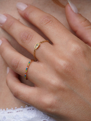 Anello fedina multicolor