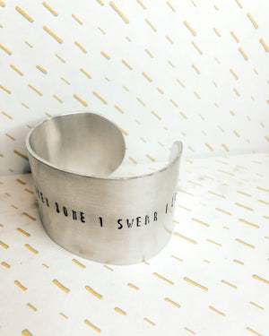 Maxi cuff personalizzato - silver - limited edition - Wanderlust Factory® ☽ Mobile Fashion Boutique 