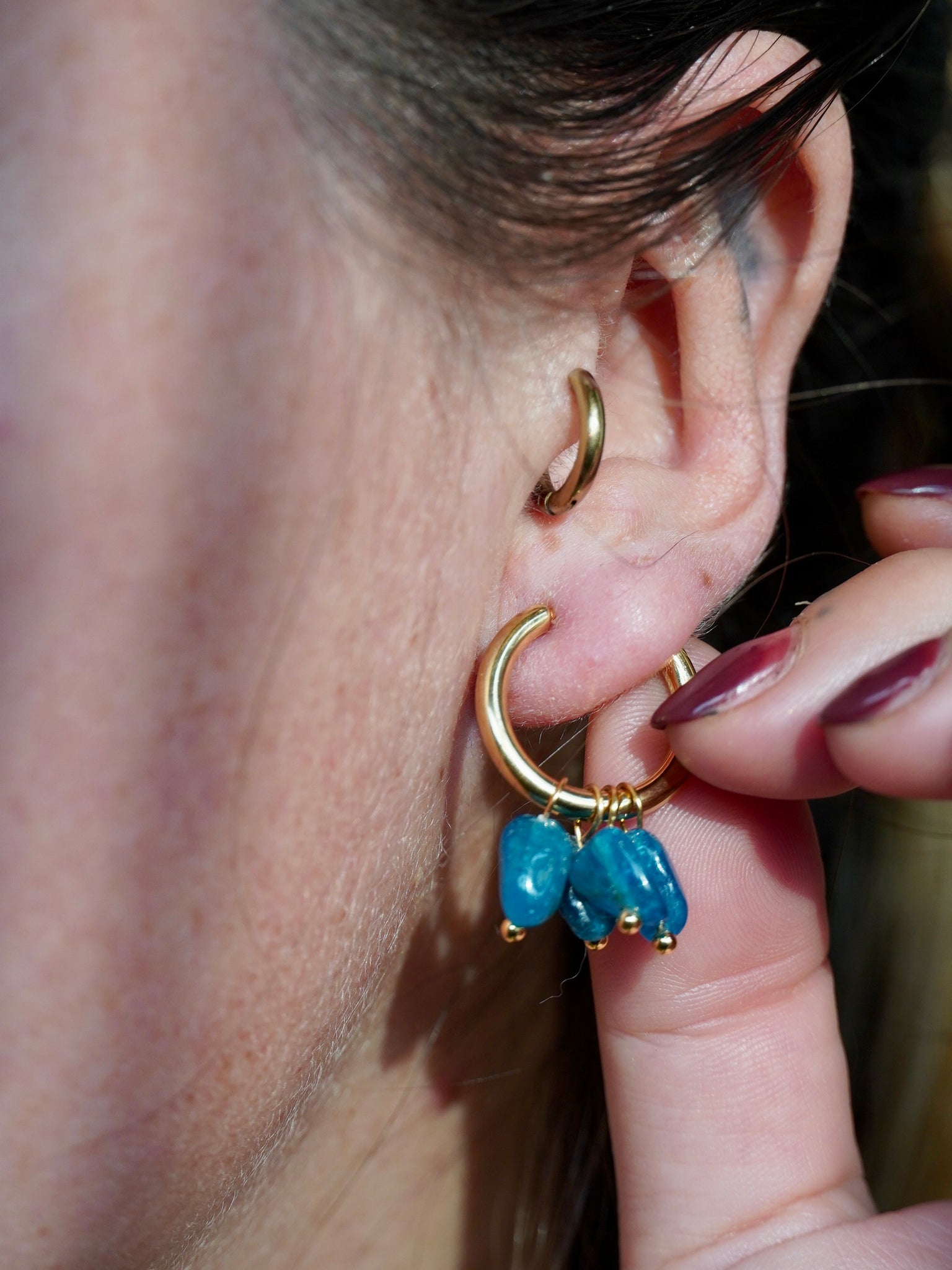 Orecchini Real Stone hoops
