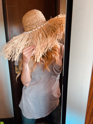 Maxi cappello - paglia raffia e conchiglie - Wanderlust Factory® ☽ Mobile Fashion Boutique 
