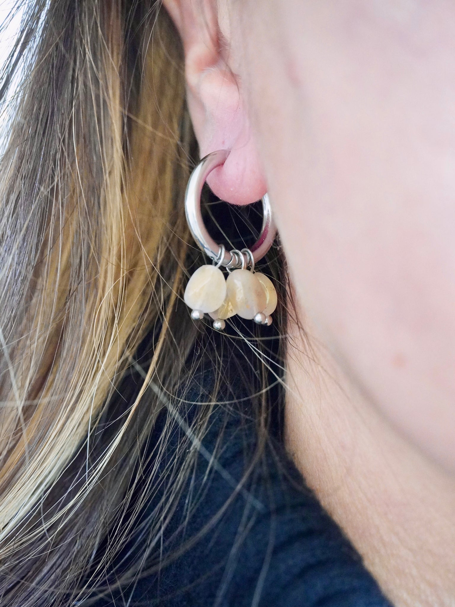 Orecchini Real Stone hoops