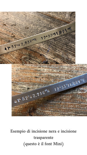 Bracciale personalizzato SLIM - font MINI - Wanderlust Factory® ☽ Mobile Fashion Boutique 