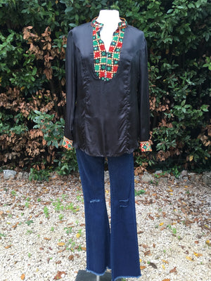 Camicia in raso Nina K. - Wanderlust Factory® ☽ Mobile Fashion Boutique 