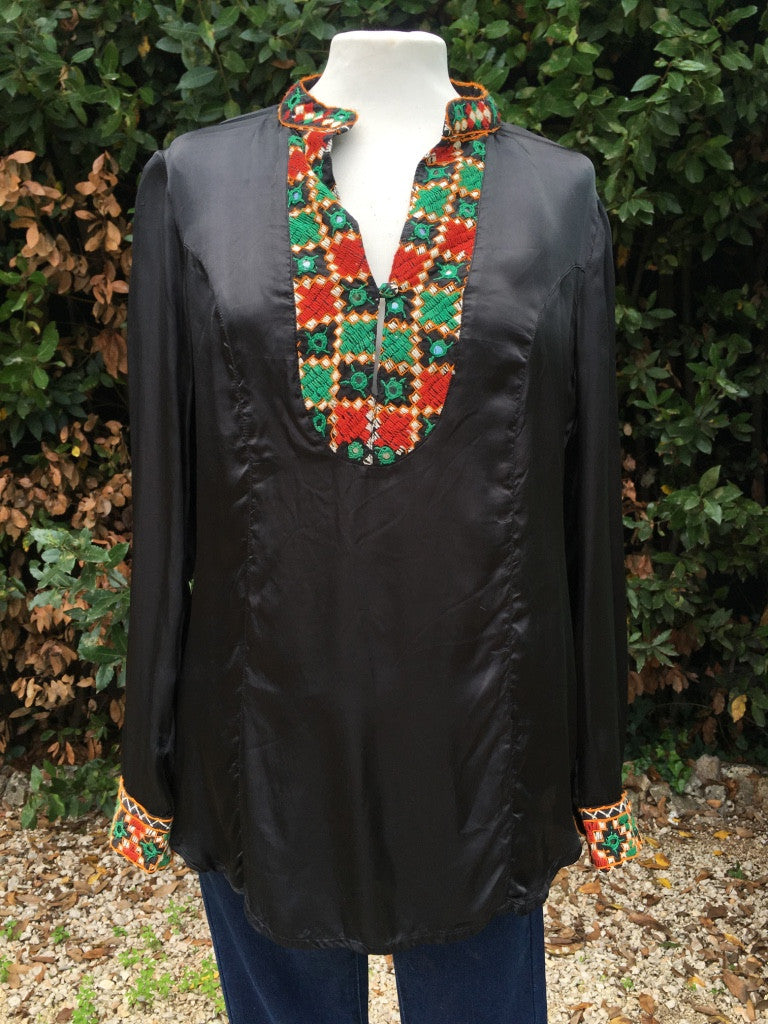Camicia in raso Nina K. - Wanderlust Factory® ☽ Mobile Fashion Boutique 